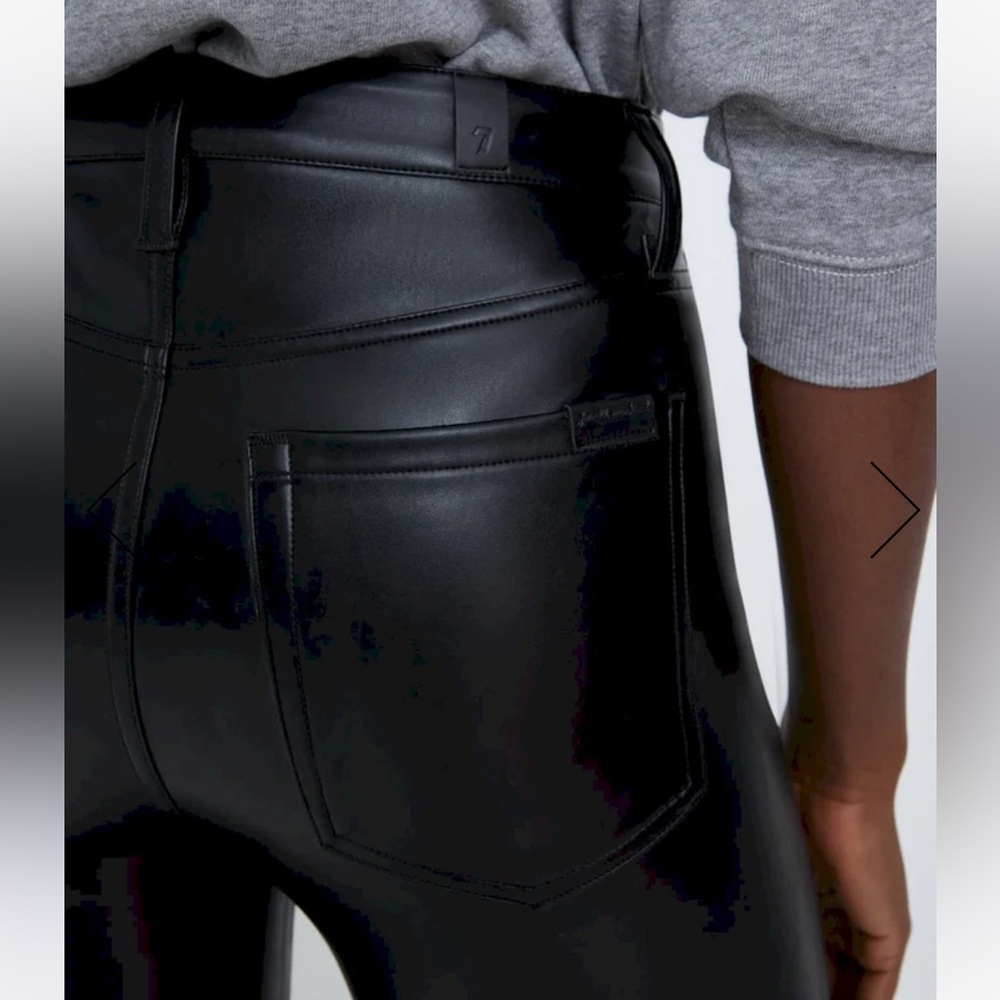 Beautiful black faux leather 7 for all mankind flare, high rise pant